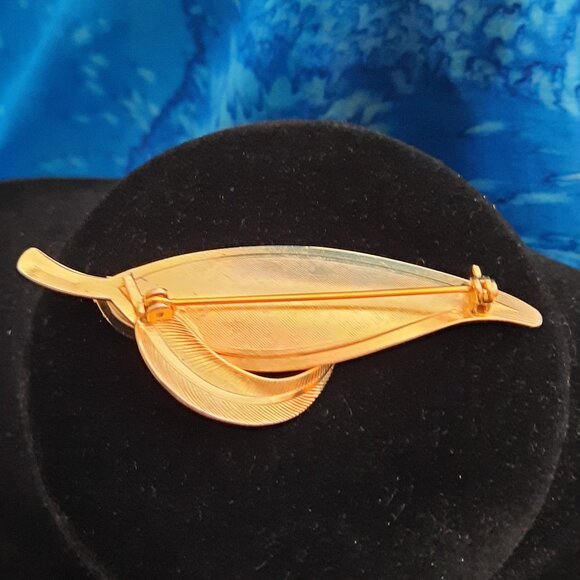 Leaf Brooch Purple Gemstone - Picture 2 of 2